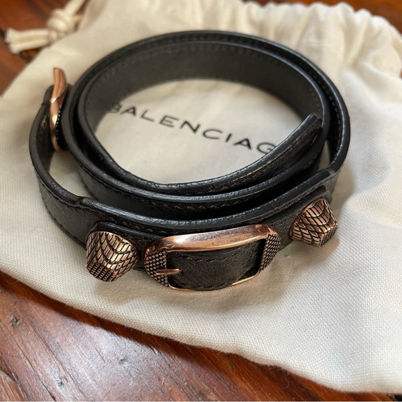 Balenciaga Jewelry - RARE Balenciaga Arena Giant Triple Wrap Granite Leather Rose Gold Hardware